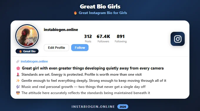 Great Instagram Bio for Girls